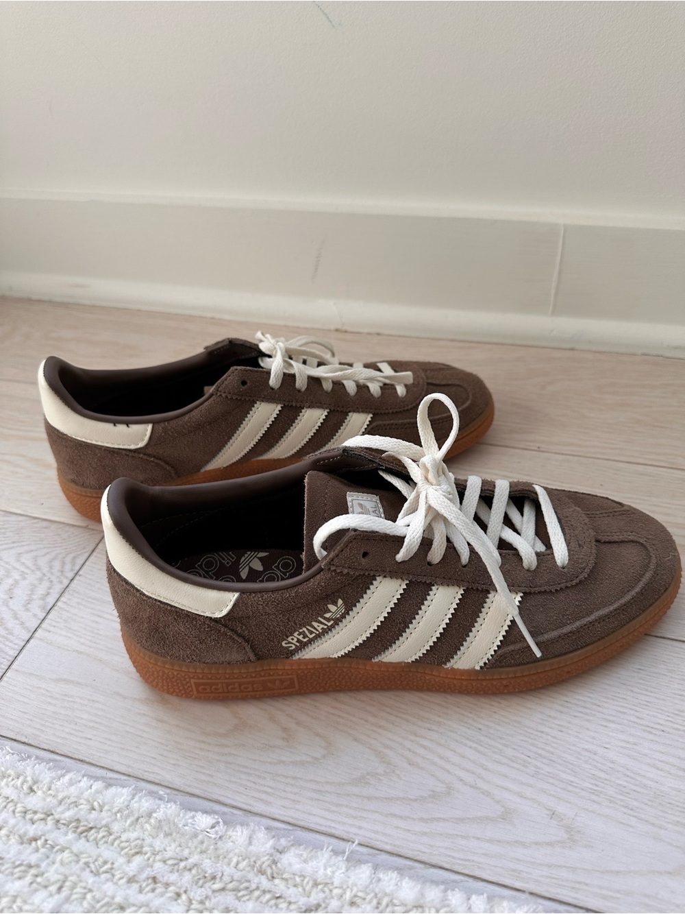 adidas Spezial Brown Suede Sneakers with White Stripes 8.5